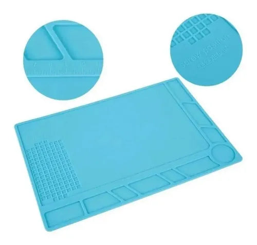 Tapete de Trabajo Magnético S-160 | Manta de Silicona Antiestática 45x30cm | Resistente a 500°C para Soldadura de Celulares