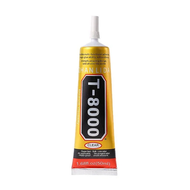 Pegamento T8000 Transparente para Pantallas | 50ml Mediano | Multiusos Consumibles